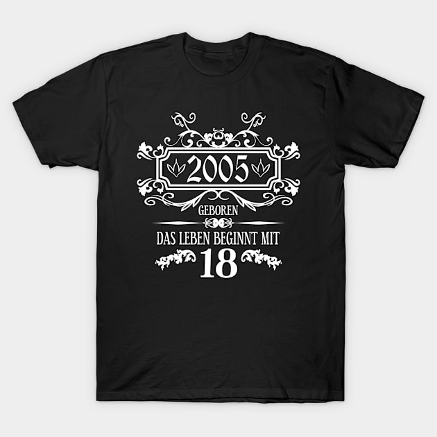 das Leben beginnt mit 18 Jahren T-Shirt by HBfunshirts